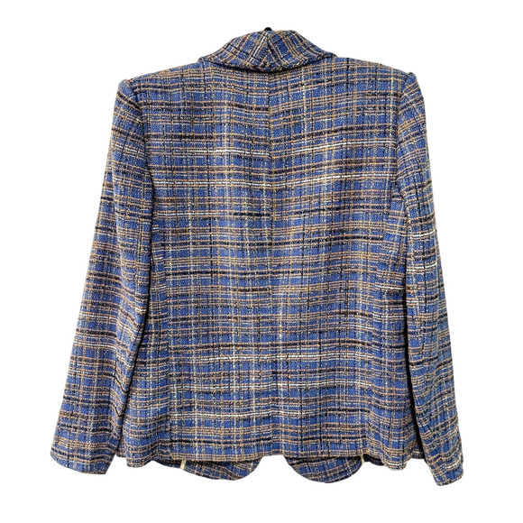 Isabel Marant L Tweed Linen Blend Blazer $650 Textured Jacket Boho Blue 42 - Picture 3 of 10